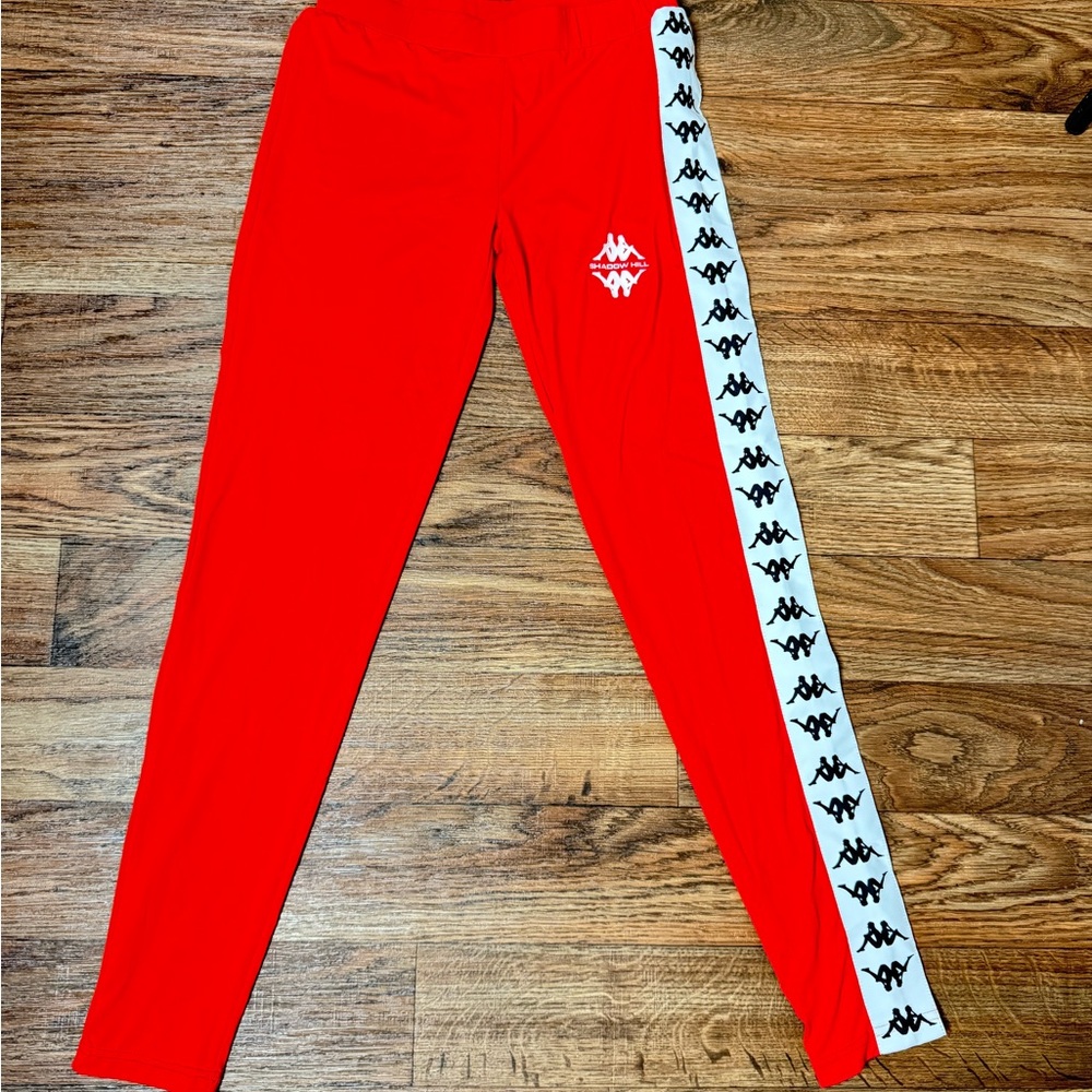 Kappa Red Track Pants with Side Stripe